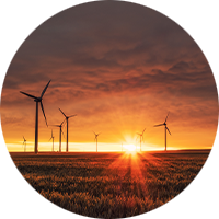 Wind farm sunset image